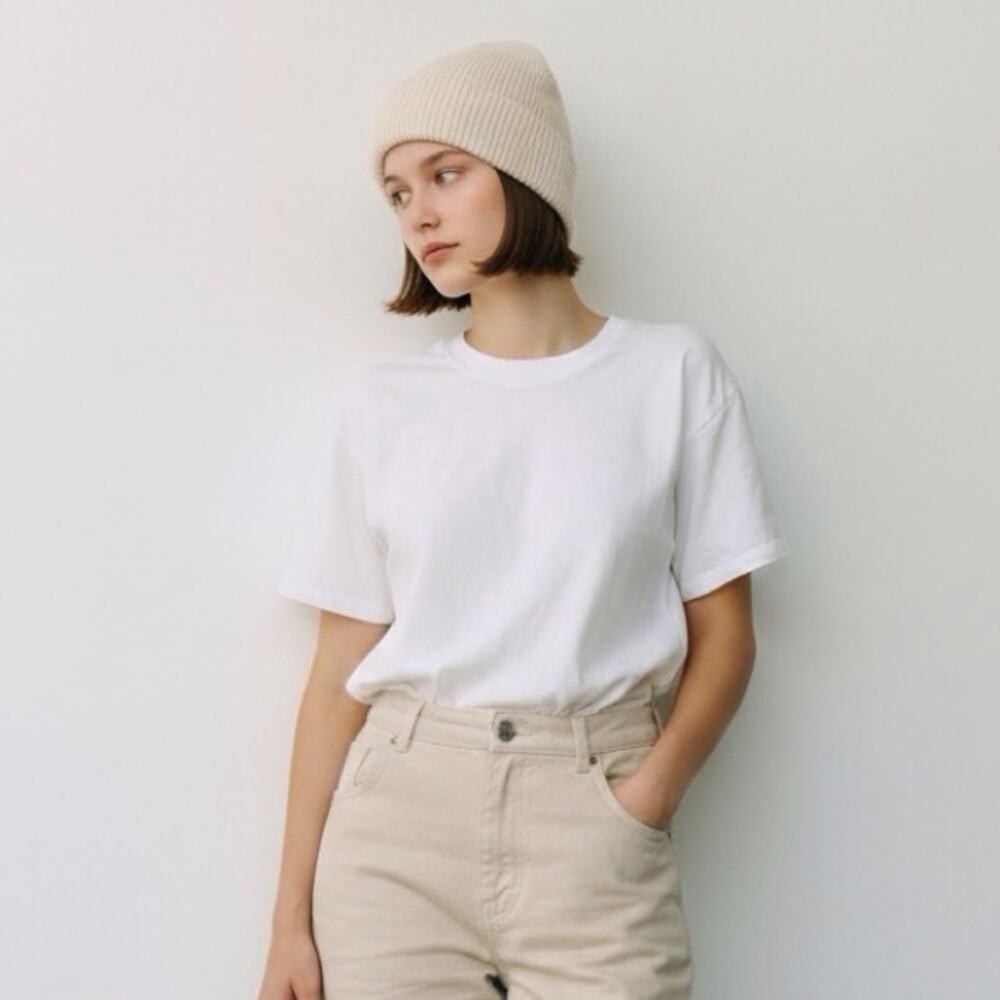 J. Crew NWT Cream Knit Beanie Ribbed Fisherman Hat with Wool Blend
